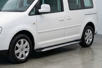 Volkswagen Caddy 2010–2015 Stranske stopnice Shining V1 (2 kos, aluminij) fotografija 1