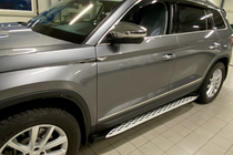 Skoda Kodiaq 2016–2023 Stranske stopnice Shining V1 (2 kos, aluminij) fotografija 7