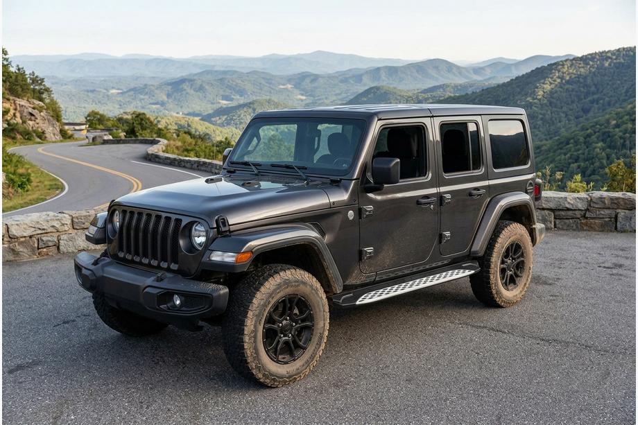 Jeep Wrangler 2018– Stranske stopnice Shining V1 (2 kos, aluminij) Image