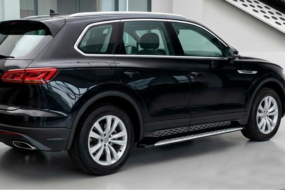 Volkswagen Touareg 2018– Stranske stopnice Shining V1 (2 kos, aluminij) Image