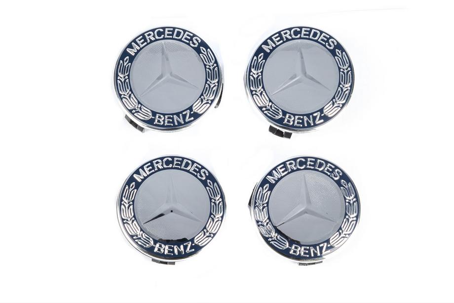 Mercedes-Benz Sredinski pokrovčki platišč 71/75 mm brez obroča (4 kos, modri V1) Fotografija 2
