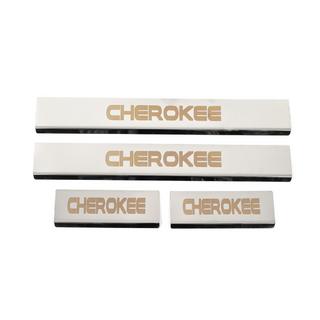 Obloge pragov V-2 (4 kosi, nerjaveče jeklo) Jeep Grand Cherokee WK2 2010–2021 fotografija 1