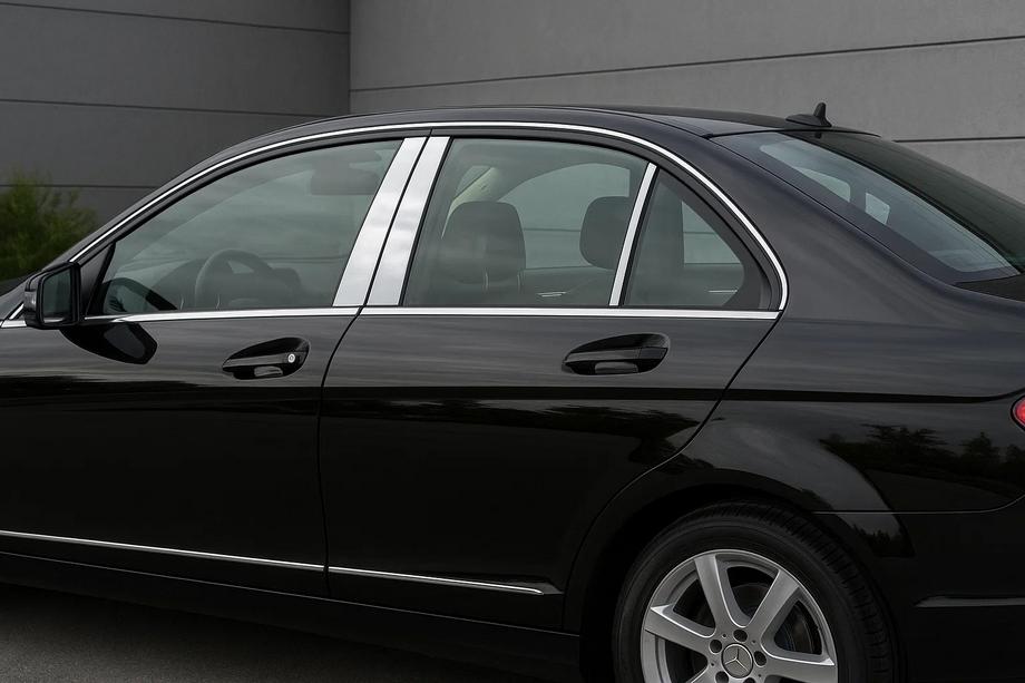 Mercedes razred C W204 2007–2015 Nerjaveče obloge stebričkov vrat (6 kos) Fotografija 1