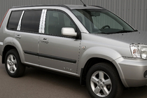 Nissan X-trail T30 2002–2007 Kromirane obloge vratnih stebričkov (8 kos, nerjaveče jeklo) fotografija 1