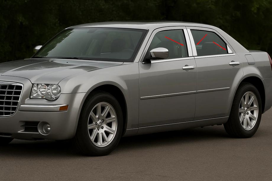 Chrysler C300 2004–2011 Nerjaveče obloge stebričkov vrat (6 kos) Image