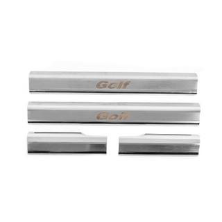 Notranje obloge pragov Carmos (4 kosi, nerjaveče jeklo) Volkswagen Golf 6 2008–2014 fotografija 1