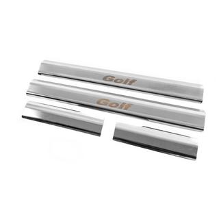 Notranje obloge pragov Carmos (4 kosi, nerjaveče jeklo) Volkswagen Golf 6 2008–2014 fotografija 2