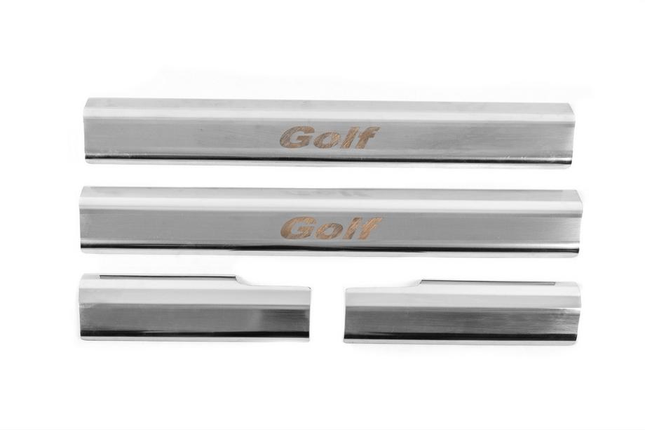 Volkswagen Golf 6 2008–2014 Notranje obloge pragov Carmos (4 kosi, nerjaveče jeklo) Fotografija 1