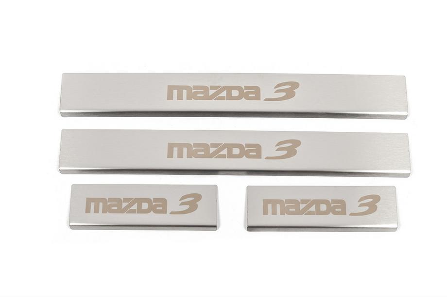 Mazda 3 2013–2019 Letve pragov (4 kosi, mat, nerjavno jeklo) Image