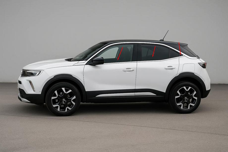 Opel Mokka 2021– Okenske obrobe (6 kos, nerjaveče jeklo) Image