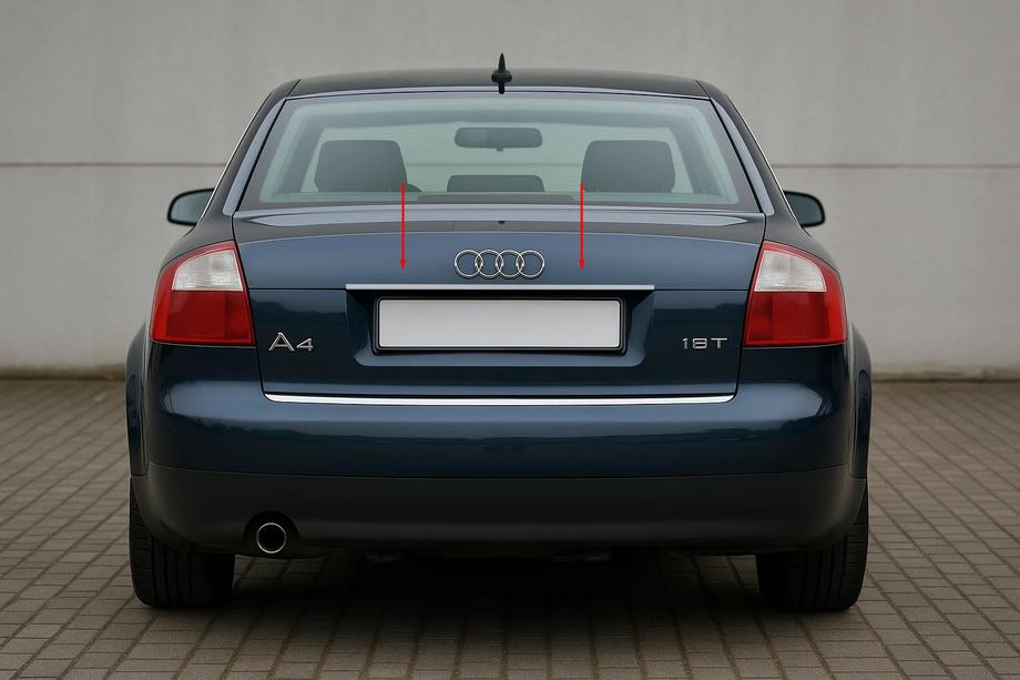 Audi A4 B6 2000–2004 Nerjaveča okrasna letvica nad registrsko tablico (Carmos) V-2 Image