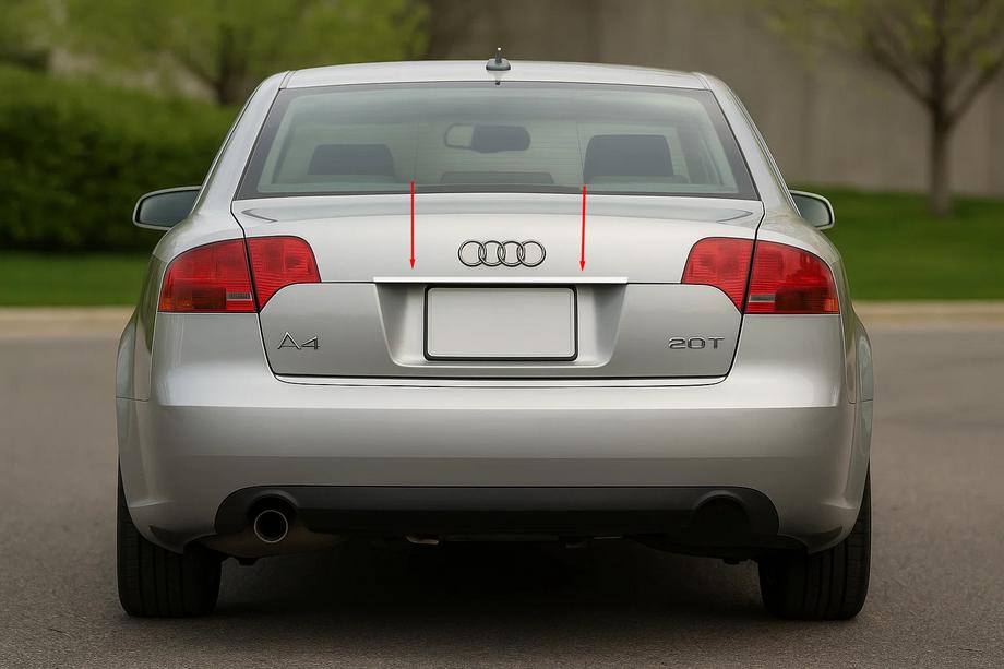 Audi A4 B7 2004–2008 Nerjaveča okrasna letvica nad registrsko tablico (Carmos) V-2 Image