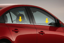 Renault Symbol 1999–2008 Zunanje okenske obrobe (Sedan, 4 kos, nerjaveče jeklo) fotografija 1
