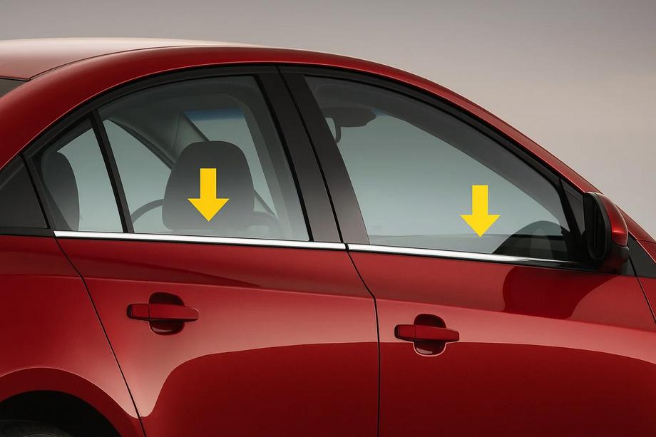 Renault Symbol 1999–2008 Zunanje okenske obrobe (Sedan, 4 kos, nerjaveče jeklo) Image