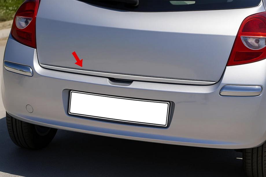 Renault Clio III 2005–2012 Zaščitna letev roba prtljažnika (nerjaveče jeklo) Image