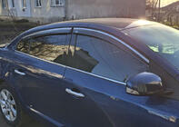 Renault Fluence 2009–2016 Vetrni deflektorji oken s kromirano letvico (4 kos, Niken) fotografija 5