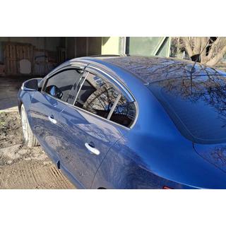 Vetrni deflektorji oken s kromirano letvico (4 kos, Niken) Renault Fluence 2009–2016 fotografija 4