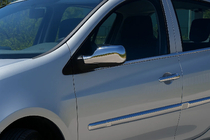 Renault Clio III 2005–2012 Zunanje okrasne letve stekel (4 kosi, nerjavno jeklo) Carmos – turško nerjaveče jeklo fotografija 1