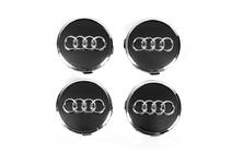 Audi Sredinski pokrovčki platišč 57/61 mm z obročkom (4 kosi, črni) fotografija 1