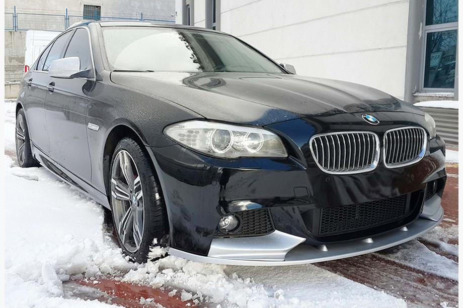 BMW serija 5 F10/F11 2010–2016 Lip spojler sprednjega odbijača DPT Lip V-2 (za M-Performance, črna visok sijaj) Fotografija 6