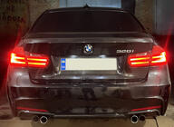 BMW serija 3 F30/F31 2012–2019 Zadnji difuzor DPT V-3 (za M Performance, črna visok sijaj) fotografija 3