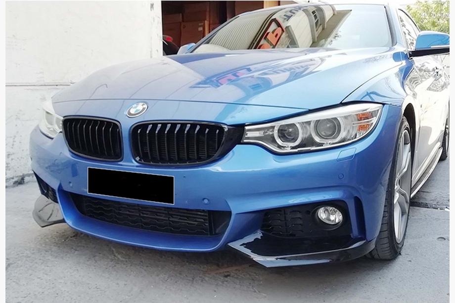 BMW serija 4 F32/F33/F36 2012–2020 Lip sprednjega odbijača DPT Flap V-1 (za M-Technic, sijaj črna) Image