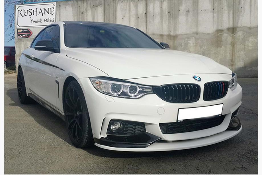 BMW serija 4 F32/F33/F36 2012–2020 Sprednji lip spojler odbijača DPT LIP V-3 (za M-Sport, sijajno črna) Image