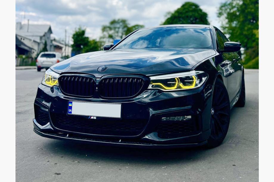 BMW serija 5 G30/G31 2017–2023 Lip spojler sprednjega odbijača DPT Lip V1 (za M-Performance 2017-2020, črn sijaj) Fotografija 3