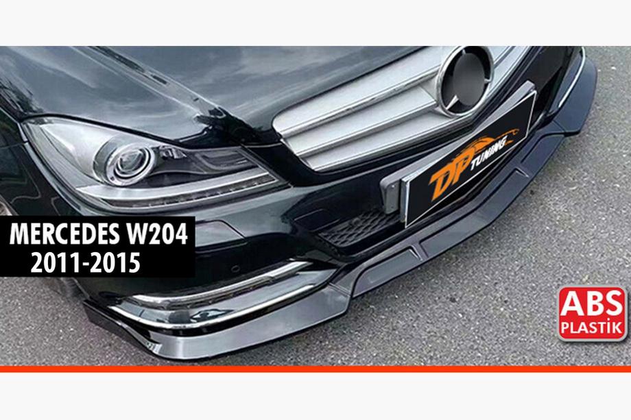 Mercedes razred C W204 2007–2015 Lip spojler sprednjega odbijača DPT V1 (2011-2015, črna sijaj) Fotografija 1