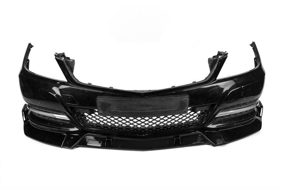 Mercedes razred C W204 2007–2015 Lip spojler sprednjega odbijača DPT V1 (2011-2015, črna sijaj) Fotografija 4
