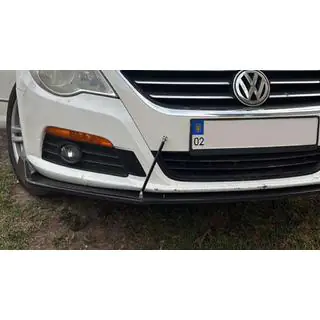 Univerzalni sprednji lip spojler DPT V-2 (ABS, črna visok sijaj) fotografija 3