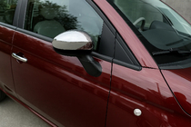Fiat 500/500L 2013–2022 Kromirani pokrovi ogledal (2 kosa, nerjaveče jeklo, Carmos) fotografija 1
