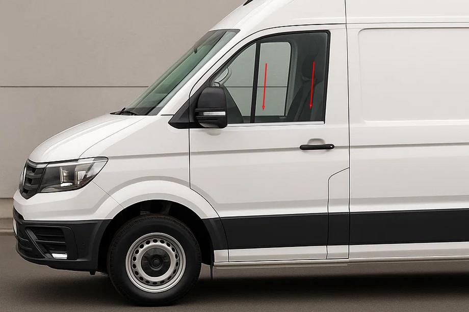 Volkswagen Crafter 2016– Okenske obrobe (2 kosa, nerjavno jeklo) Image