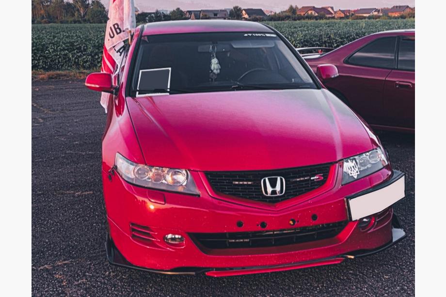 Honda Accord VII 2002–2007 Sprednji lip spojler odbijača Niken Red (ABS) Fotografija 2