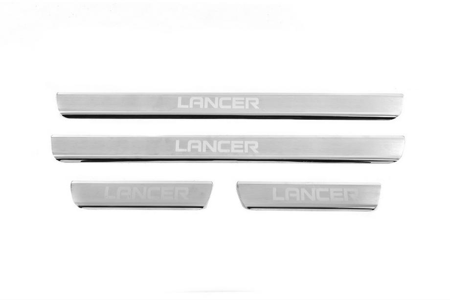 Mitsubishi Lancer 9 2004–2008 Carmos V3 zaščitne letve pragov (4 kos, nerjaveče jeklo) Image