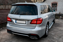 Mercedes GL/GLS razred X166 2012–2019 Zadnji difuzor GLS63 AMG (s kromiranimi izpušnimi zaključki) fotografija 1