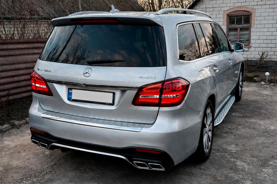 Mercedes GL/GLS razred X166 2012–2019 Zadnji difuzor GLS63 AMG (s kromiranimi izpušnimi zaključki) Image