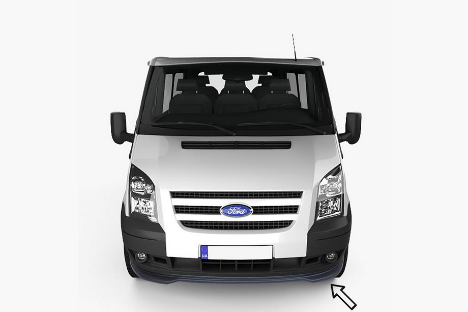 Ford Transit 2000–2014 ESA sprednji lip spojler za odbijač (2006-2014, črna) Image