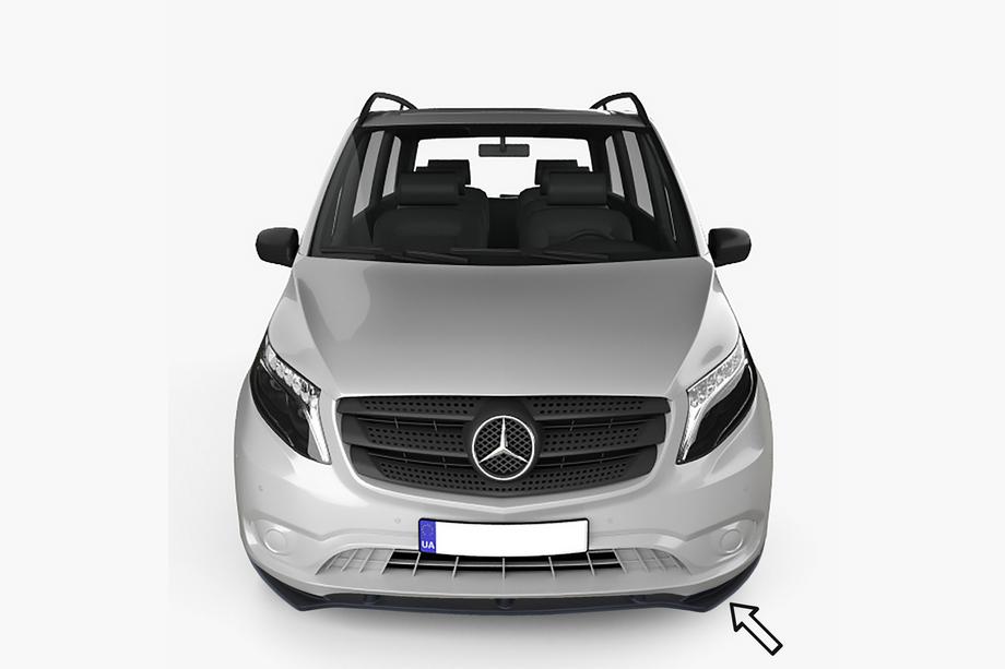 Mercedes Vito/V-razred W447 2014– ESA sprednji lip spojler (črn) Image