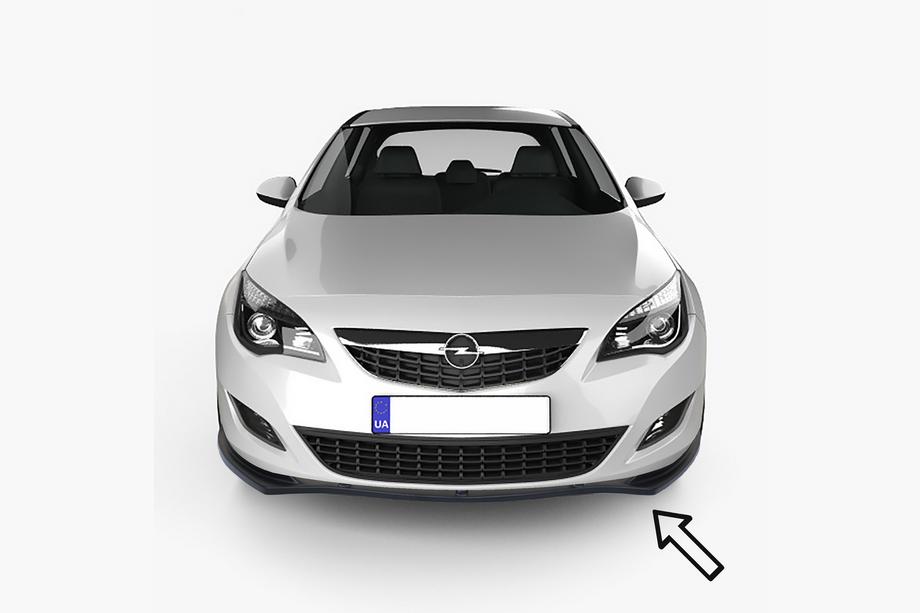 Opel Astra J 2009–2015 ESA sprednji lip spojler (črn) Image