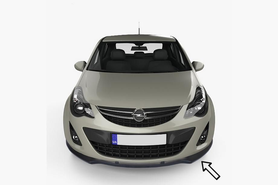 Opel Corsa D 2007–2014 ESA sprednji lip spojler (2010-2014, črn) Image
