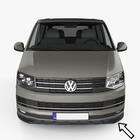 Volkswagen T6 2015–2024 ESA sprednji lip spojler (Transporter, črna) fotografija 1