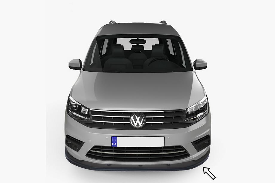 Volkswagen Caddy 2015–2020 ESA sprednji lip spojler (črn) Image