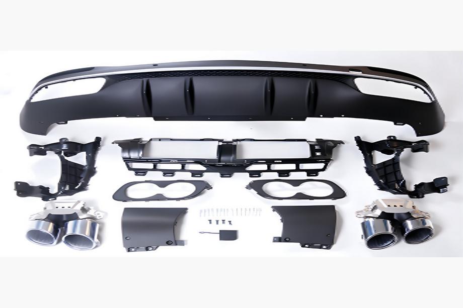 Mercedes GLS X167 2019– Zadnji difuzor z izpušnimi nastavki Silver (za GLS53) Image
