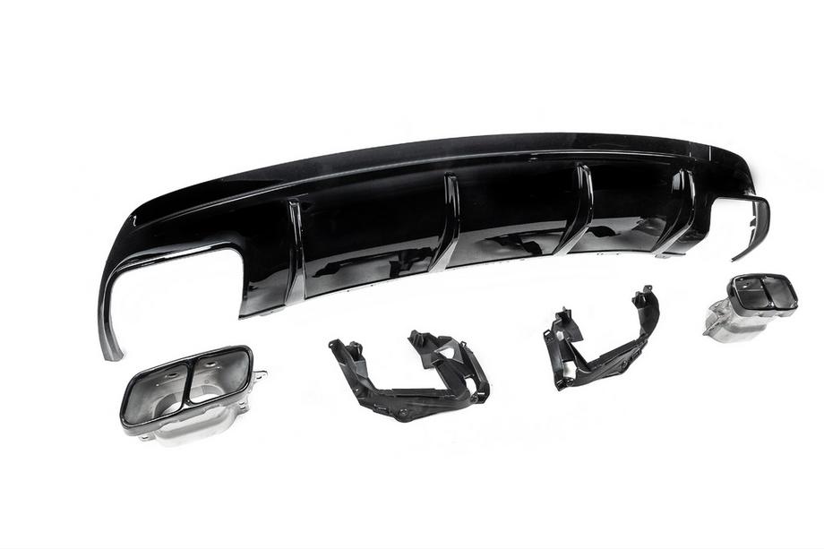 Mercedes CLA C117 2013–2019 Zadnji difuzor Black (dizajn CLA45 z izpušnimi nastavki) Fotografija 4