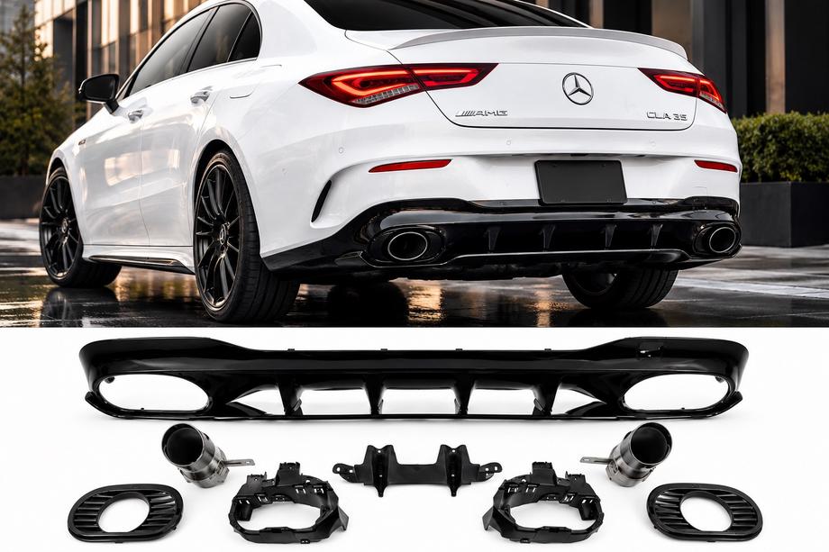 Mercedes CLA C118 2019– Zadnji difuzor z izpušnimi zaključki (dizajn CLA35) Image