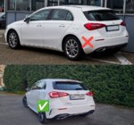 Mercedes A-class W177 2018– Zadnji difuzor z izpušnimi zaključki (Dizajn A45 HB) fotografija 3