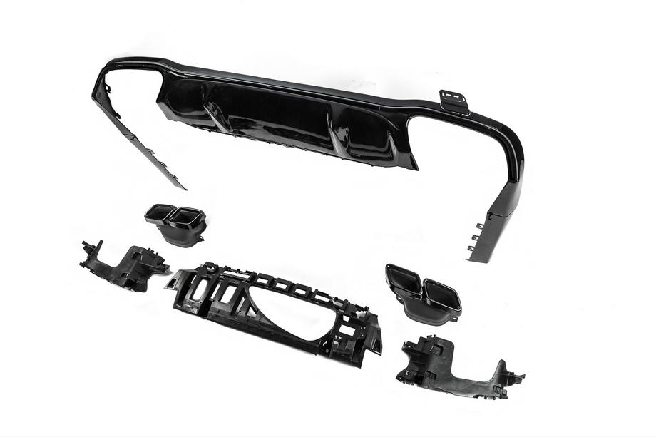 Mercedes Razred E W213 2016–2023 Zadnji difuzor z izpusnimi nastavki E63-Design Black (za AMG/AMG-Line 2016-2020) Fotografija 4