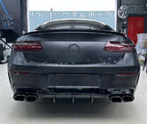 Mercedes E-class coupe C238 2016–2024 Zadnji difuzor Black z izpušnimi nastavki Black (AMG63 Design) fotografija 1