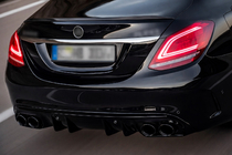 Mercedes C-class W205 2014–2021 Zadnji difuzor z izpušnimi zaključki (Dizajn C43) fotografija 1